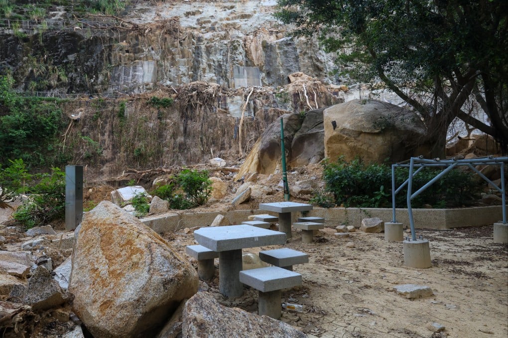 Landslide damage at Yiu Hing Road in Shau Kei Wan. Photo: Edmond So