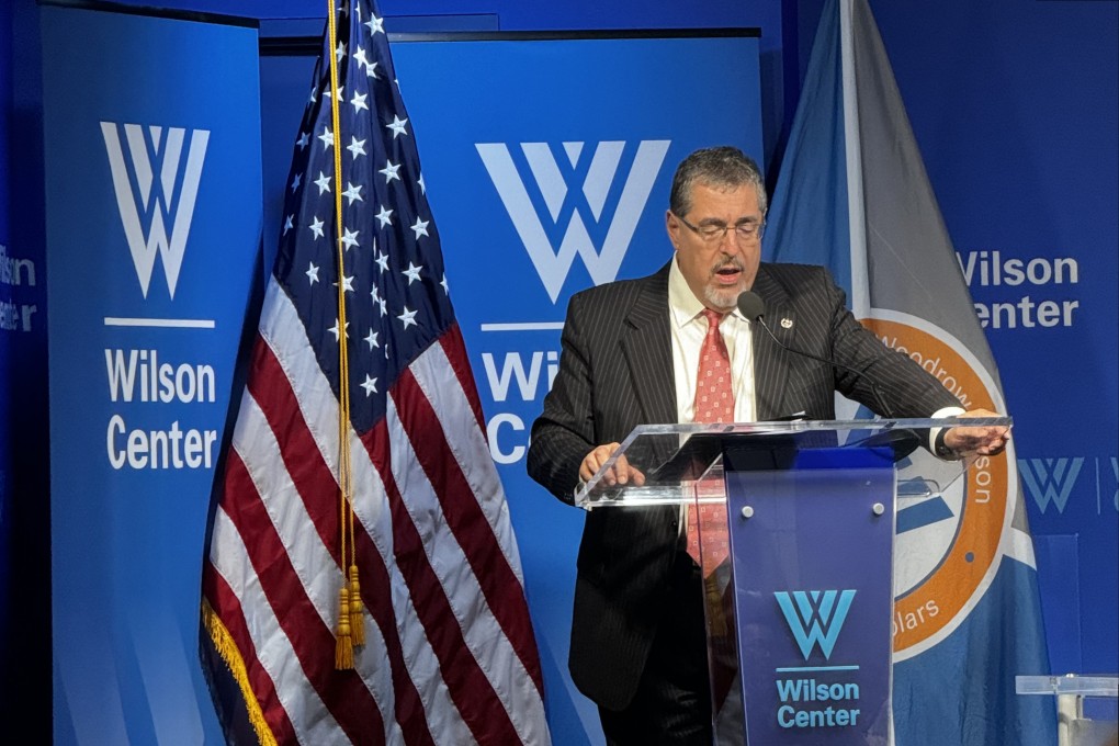 Guatemala’s president-elect Bernardo Arévalo addresses an event at the Wilson Centre in Washington on Tuesday. Photo: Igor Patrick