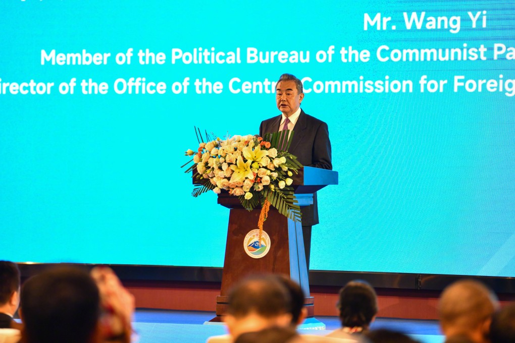 Chinese Foreign Minister Wang Yi speaks at the event in Tibet. Photo: Handout