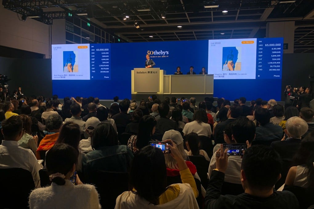 Sotheby’s held an auction of artworks owned by Chinese collectors Liu Yiqian and Wang Wei in Hong Kong on Thursday. Photo: Enid Tsui