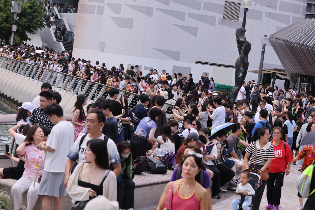 Tourists at the Avenue of Stars at Victoria Harbour in Tsim Sha Tsui on October 2 during the Golden Week holiday period. Arrivals by mainland tourists are recovering, but Western tourists have been slow to return in the wake of travel restrictions being lifted. Photo: May Tse