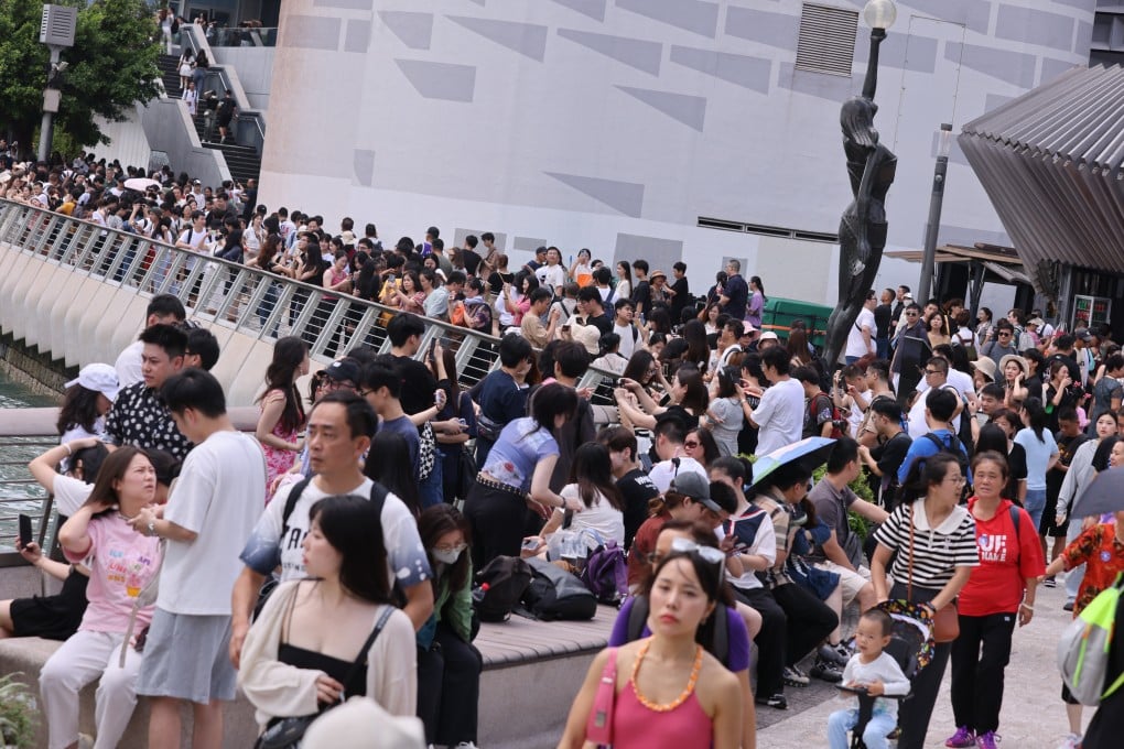 Tourists at the Avenue of Stars at Victoria Harbour in Tsim Sha Tsui on October 2 during the Golden Week holiday period. Arrivals by mainland tourists are recovering, but Western tourists have been slow to return in the wake of travel restrictions being lifted. Photo: May Tse