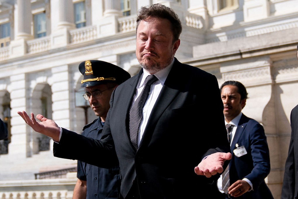 Elon Musk departs a meeting in the office of then-House Speaker Kevin McCarthy at the US Capitol in Washington on September 13, 2023. Photo: TNS