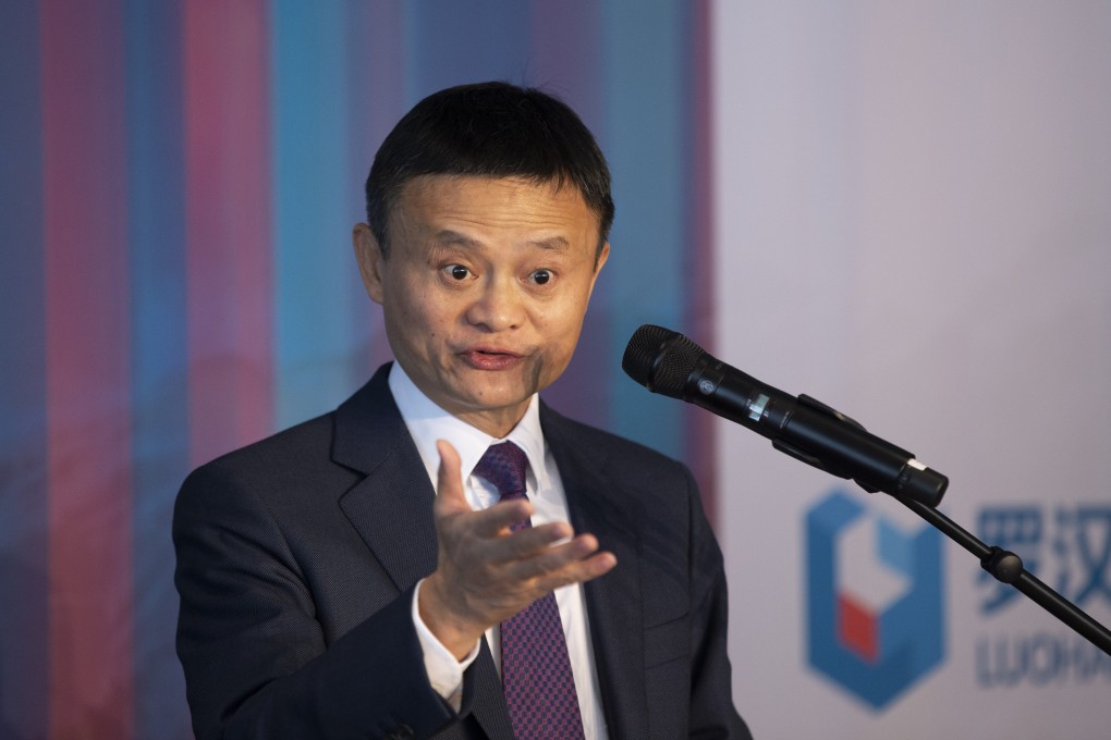 Jack Ma speaks after the release of a report titled Digital Technology and Inclusive Growth by Luohan Academy, on the sidelines of the 2019 World Economic Forum in Davos. Photo: Xinhua