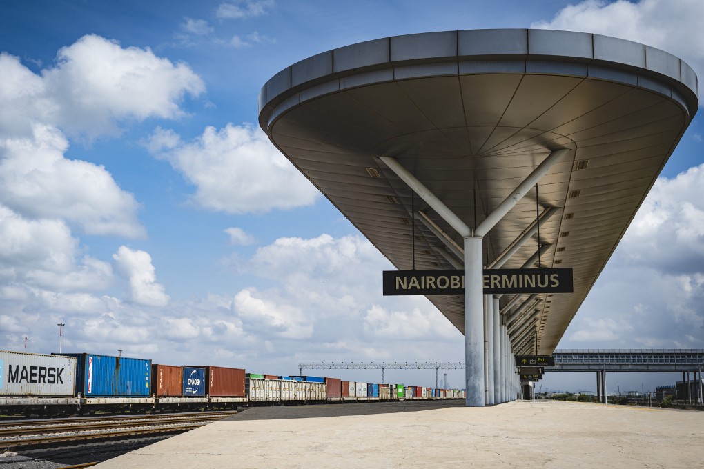 A freight train runs along the China-built Mombasa-Nairobi SGR in Kenyan capital Nairobi. Photo: Xinhua