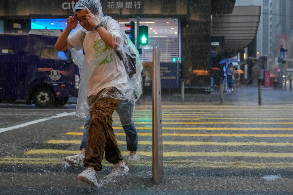 Sheets of rain lashed Hong Kong from Sunday night into Monday as Typhoon Koinu departs. Photo: Sam Tsang