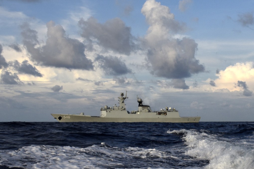 The Chinese frigate Yancheng has been helping to collect data.  Photo: China News Service