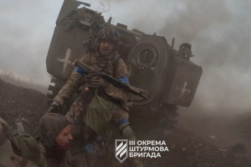 Ukrainian soldiers fight at a location given as near Bakhmut in this still image obtained from video released on Sunday. Photo: 3rd Assault Brigade / Ukrainian Armed Forces Press Service / Handout via Reuters