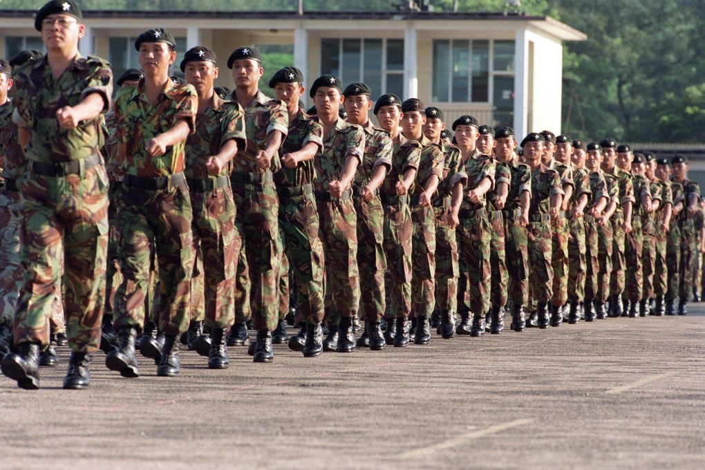 Gurkhas take part in a passing-out parade at in army barracks near Fanling back in 1994..Photo: SCMP