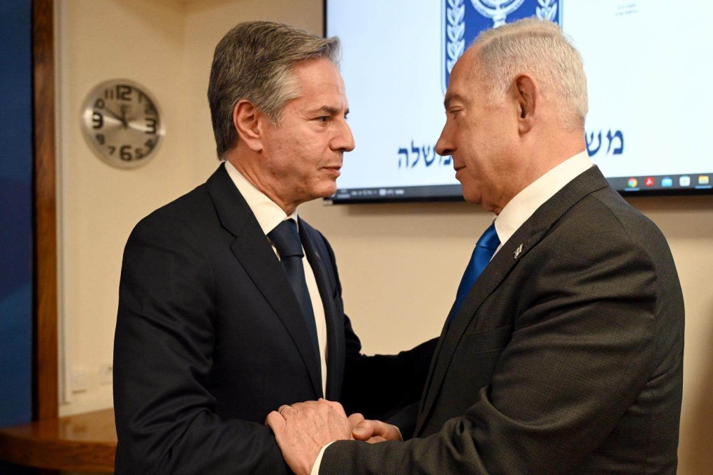 Israeli Prime Minister Benjamin Netanyahu (R) with US Secretary of State Antony Blinken in Tel Aviv on Thursday. Photo: Photo: Haim Zach/GPO/dpa