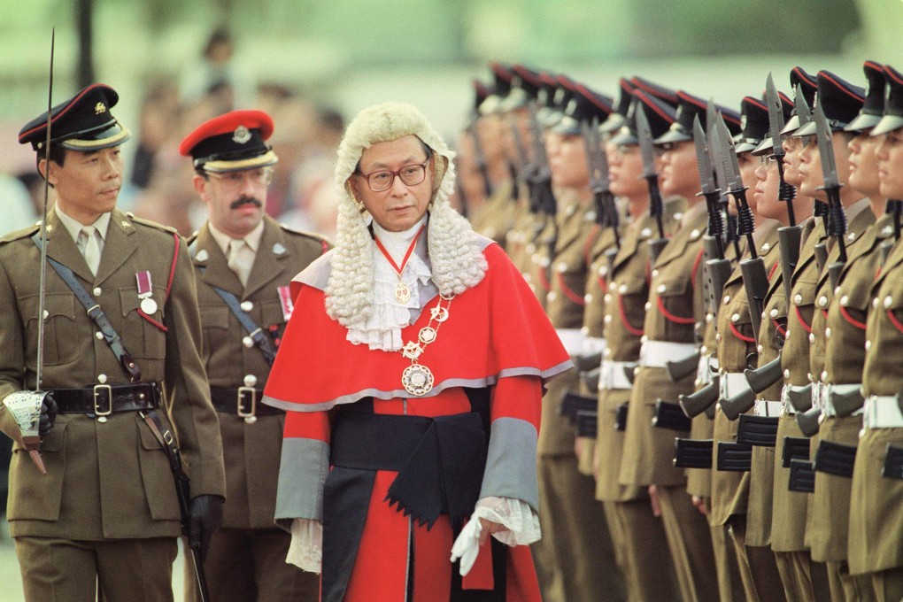Ti-liang Yang (centre), Hong Kong’s first ethnic Chinese chief justice, at the opening of the legal year in 1995. Photo: Robert Ng