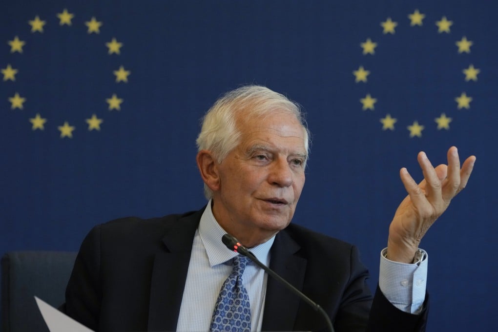 EU foreign policy chief Josep Borrell at Saturday’s press conference in Beijing. Photo: AP