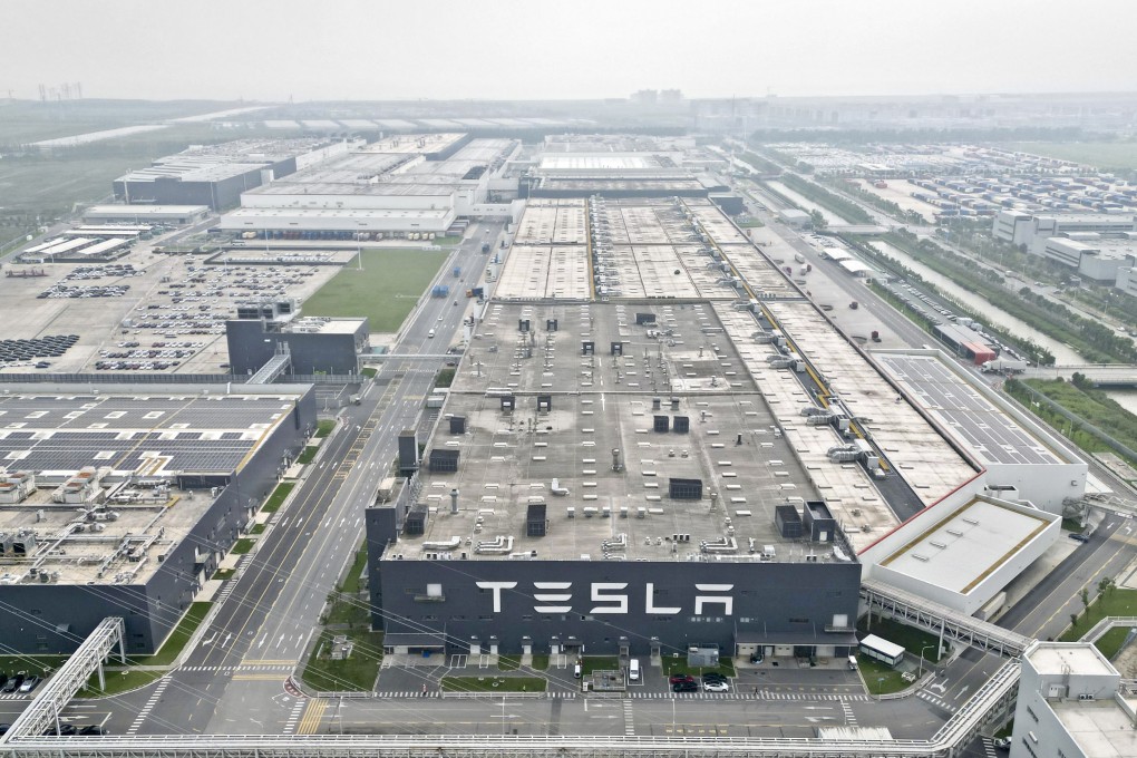 An aerial photo of Tesla’s Shanghai gigafactory seen on September 26, 2023. Photo: Xinhua
