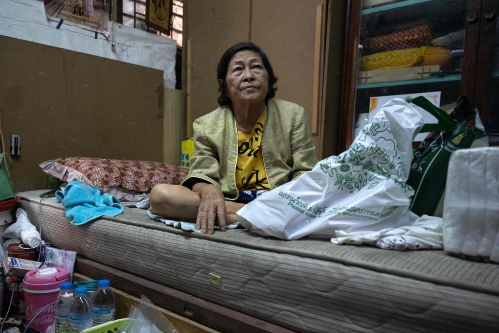 Chusri Kaewkhio, 73, at her home in Bangkok’s Klong Toey slum. Currently, Thailand is home to more than 12 million over-60s – around 18 per cent of the population. Photo: AFP