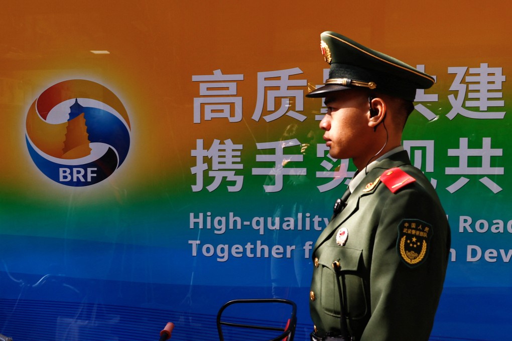 A paramilitary police officer seen in the Chinese capital on Monday. Photo: Reuters