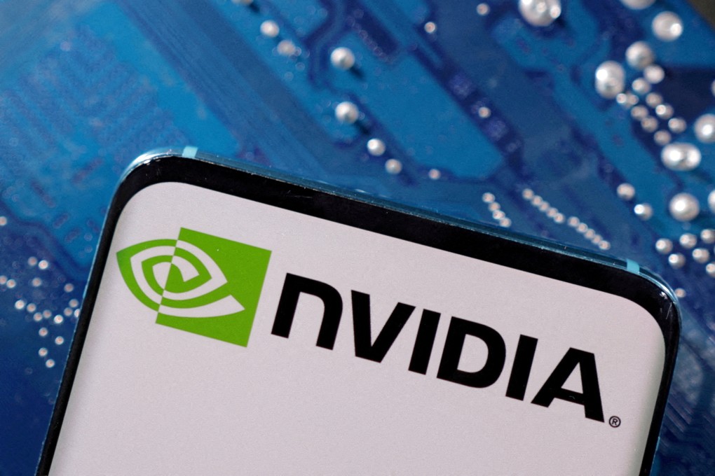 A smartphone with a Nvidia logo. Nvidia is the world’s most valuable chipmaker. Photo: Reuters