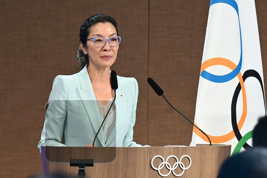 Malaysian actress Michelle Yeoh takes the oath as a member of the International Olympic Committee. Photo: AFP