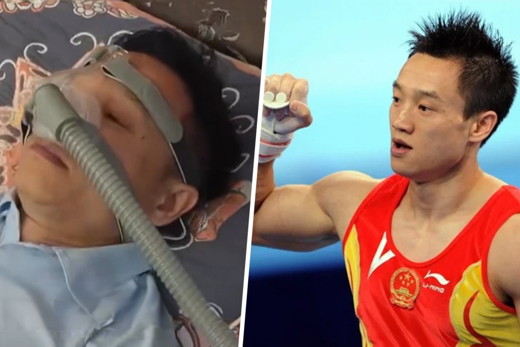China’s former Olympic champion gymnast Yang Wei has revealed that he is suffering from a potentially deadly respiratory condition which will require him to use a ventilator for the rest of his life. Photo: SCMP composite/Douyin/Weibo