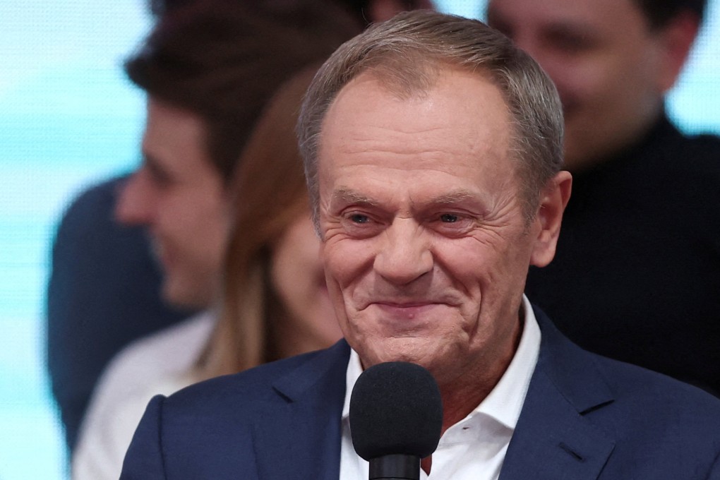Donald Tusk, the head of the largest opposition group, Civic Coalition, appears likely to return to his past role as Polish prime minister. Photo: Reuters