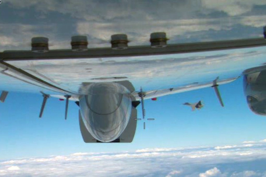 An image released by the Pentagon shows an intercept of a US warplane by Chinese aircraft in the Pacific Ocean in January. Photo: US Department of Defence via AP