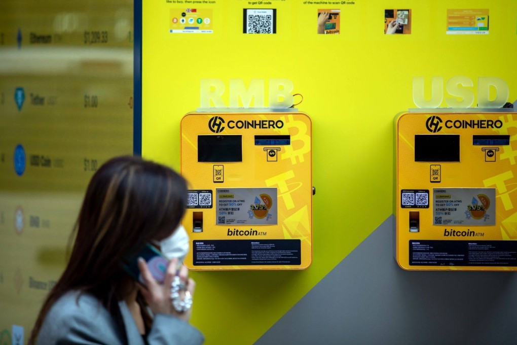 Bitcoin ATMs operated by Coinhero in Hong Kong. Photo: Bloomberg
