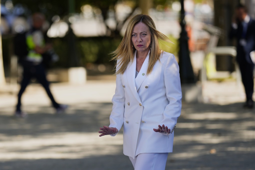 Italy’s Prime Minister Giorgia Meloni arrives at the Europe Summit in Granada, Spain, Thursday, October 5. Photo: AP