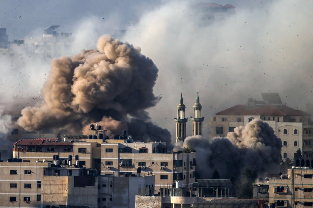 Smoke rises following an Israeli airstrike in the Tal Al-Hawa neighbourhood in Gaza on Friday. Photo: EPA-EFE