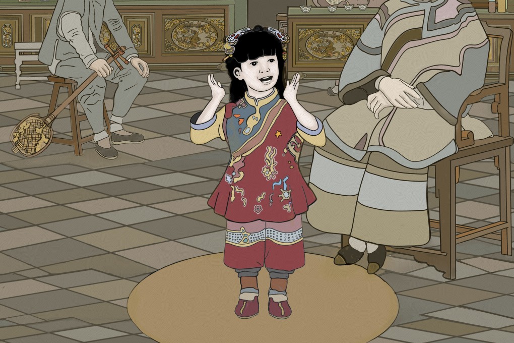 A young Chee Toy rehearses her latest song in this illustration by Samuel Porteous. The Chinese child star took the US by storm with her singing, first as a toddler and later as a young woman. Photo: Samuel Porteous