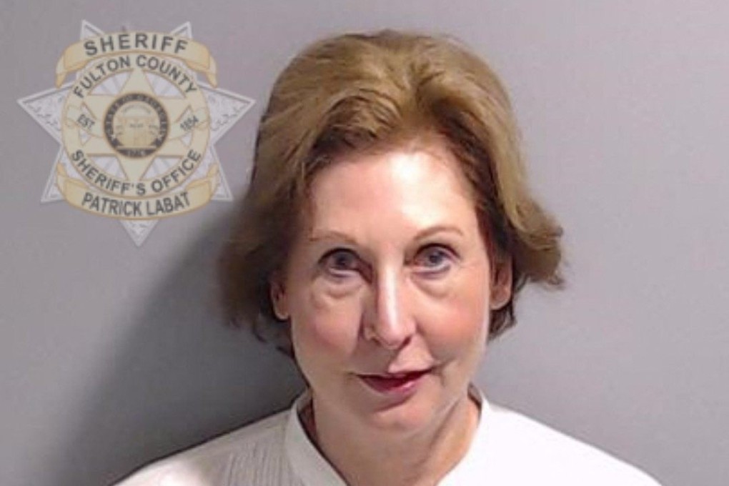 Former Trump lawyer Sidney Powell is seen in a booking photo from August. Photo: Fulton County Sheriff’s Office via AFP