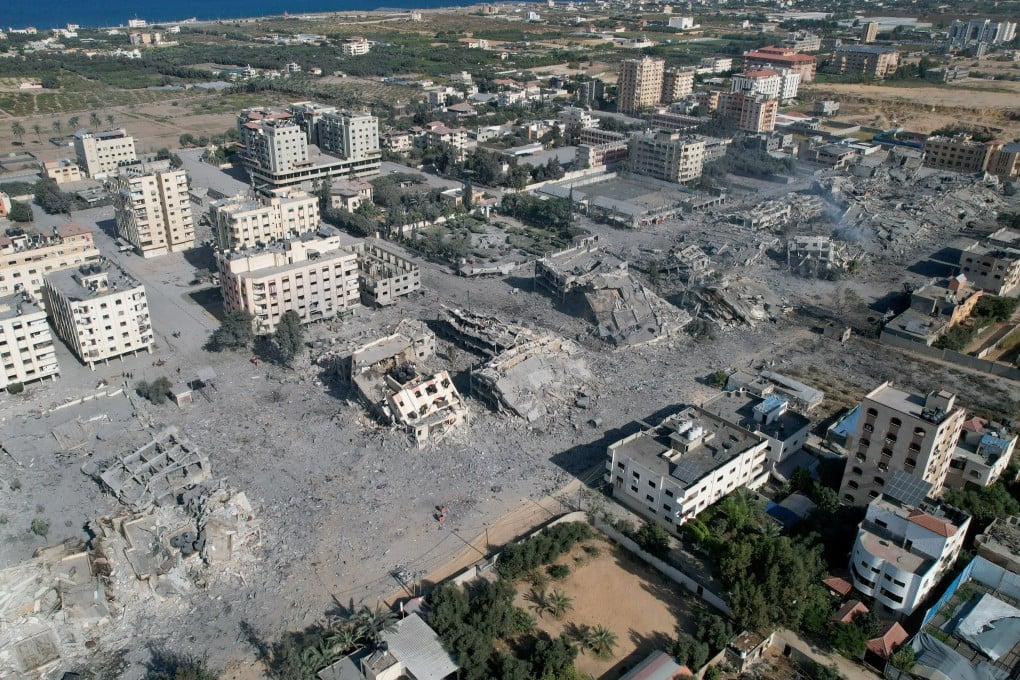 A view of residential buildings destroyed by Israeli strikes in Gaza, amid the conflict between Tel Aviv and Palestinian Islamist group Hamas. Photo: Reuters