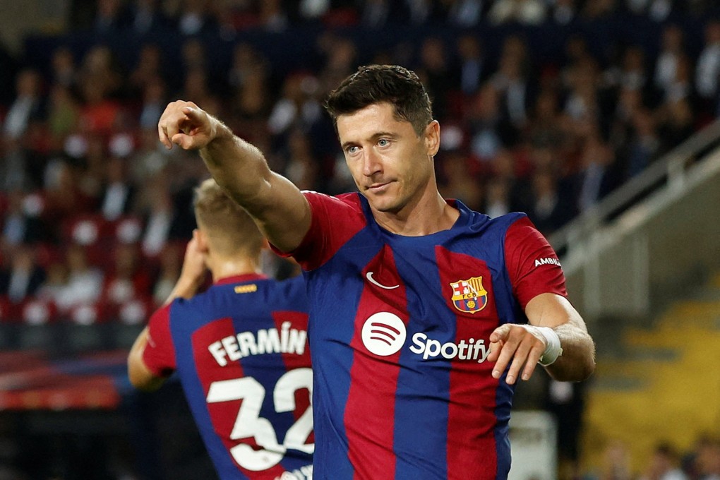 Real Madrid will have their hands full trying to tame star Barcelona forward Robert Lewandowski in Saturday’s Clasico encounter. Photo: REUTERS