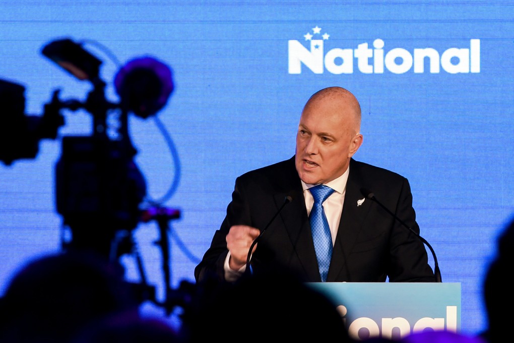 Prime Minister-elect Christopher Luxon of New Zealand addressing his supporters in Auckland, this month. Photo: Xinhua