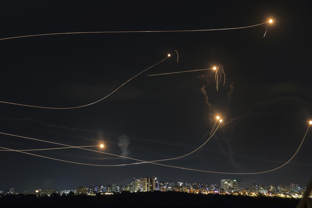 Israel’s Iron Dome system fires missiles to intercept rockets fired from the Gaza Strip on October 20. Photo: AP