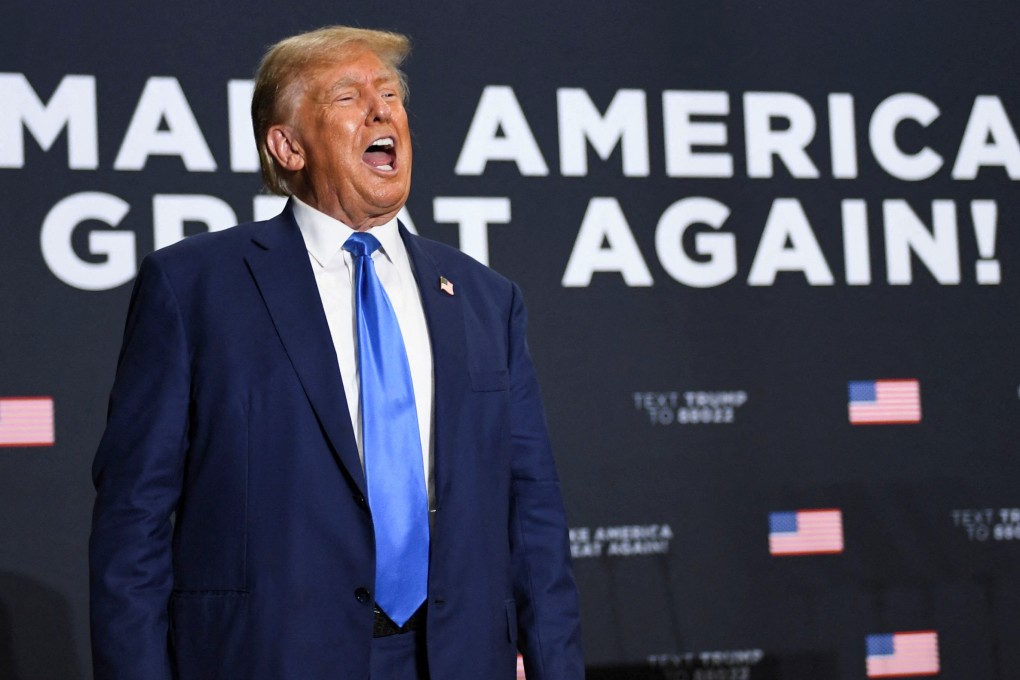 Donald Trump at a campaign rally in Derry, New Hampshire. Photo: Reuters