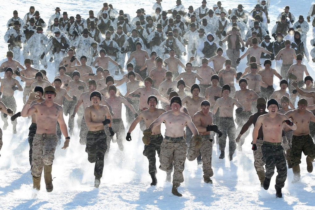 US and South Korean marines take part in a winter exercise in Pyeongchang, in February 2013. Photo: EPA