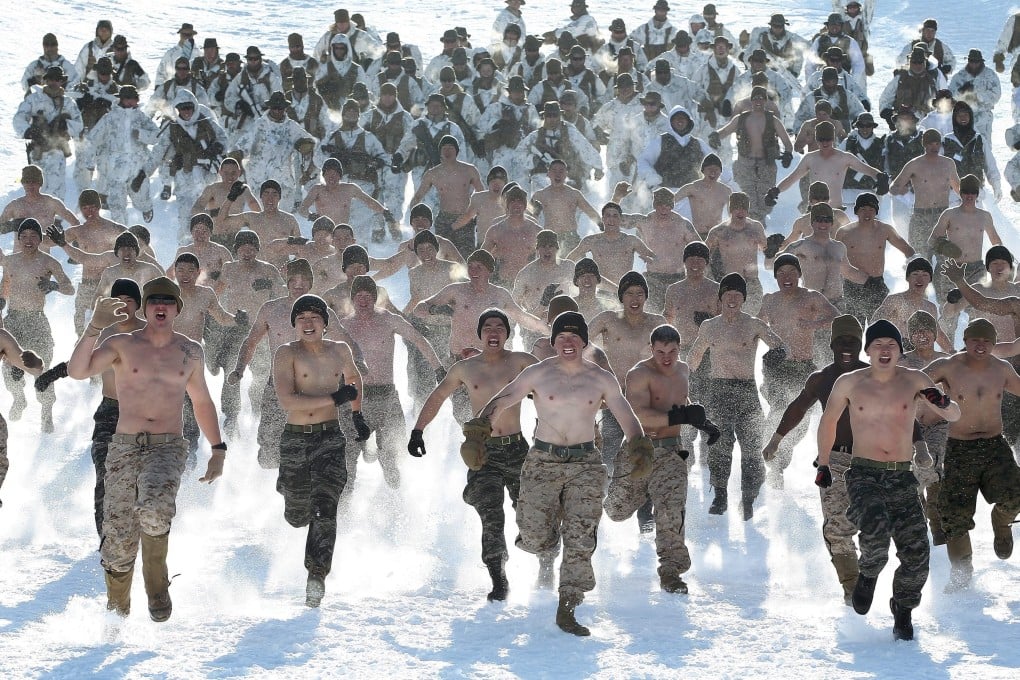 US and South Korean marines take part in a winter exercise in Pyeongchang, in February 2013. Photo: EPA