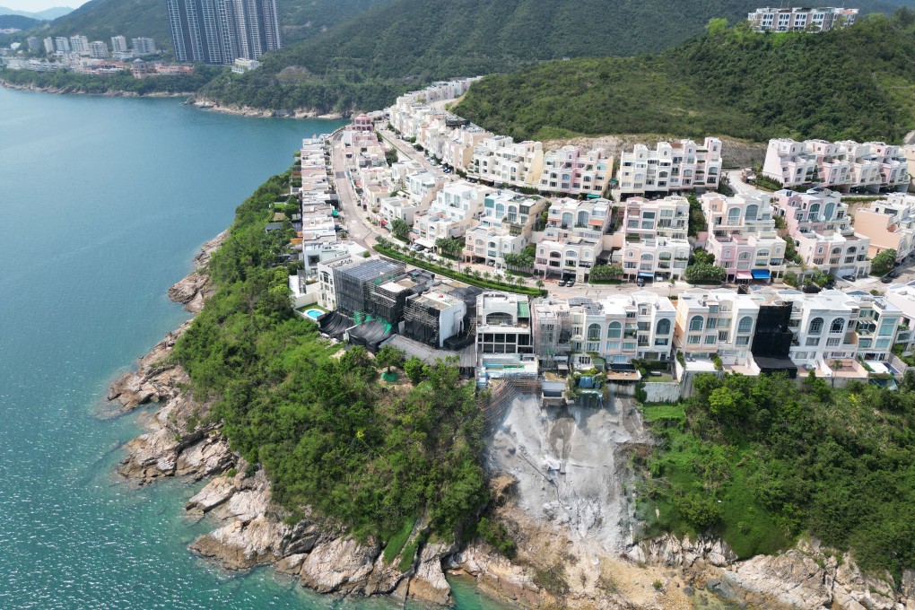 A landslide caused by a record rainfall in September led to the discovery that four seaside luxury homes at Redhill Peninsula in Tai Tam had unauthorised structures or encroached on government land. Photo: Yik Yeung-man