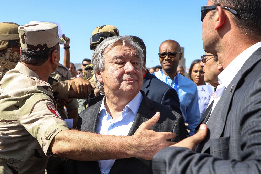 UN chief Antonio Guterres went to the Rafah border crossing with the Gaza Strip last Friday to demand aid be let through. Photo: TNS