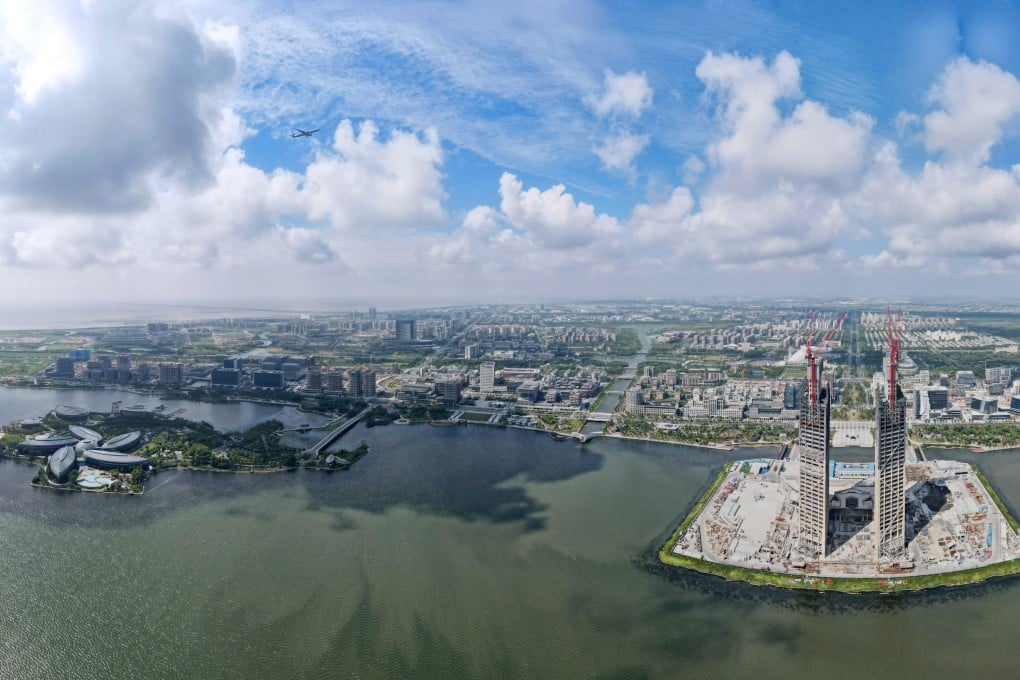 An aerial view of the Lingang new area in Shanghai. Photo: Xinhua