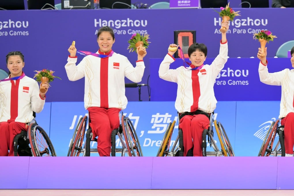 China defeated Japan for their third consecutive wheelchair basketball gold. Photo: Xinhua