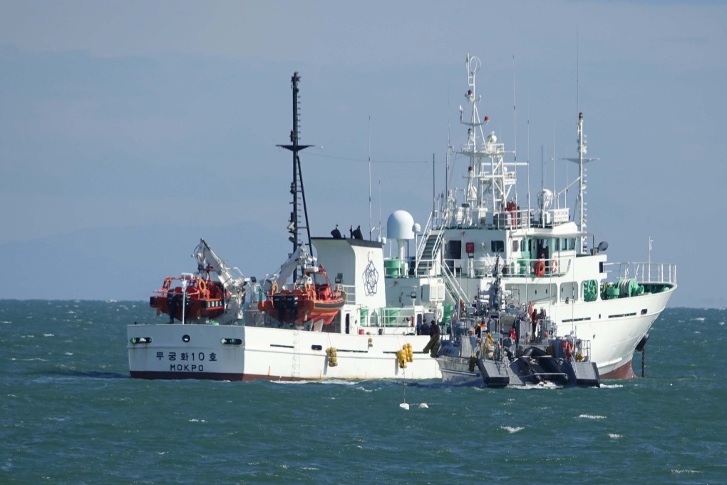 A South Korean coastguard vessel anchored near the de facto inter-Korean sea border in the Yellow Sea. EPA-EFE