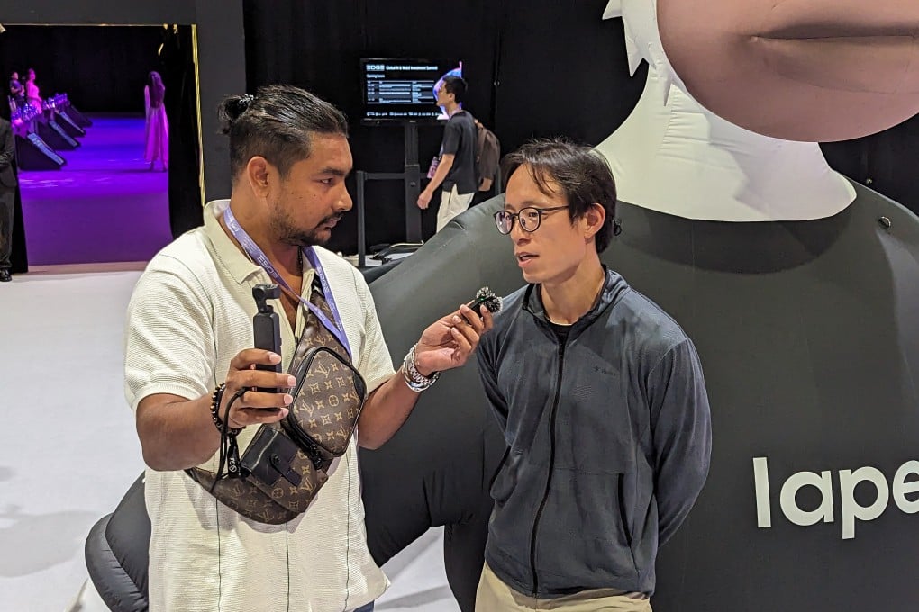 Animoca Brands co-founder and chairman Yat Siu gives an interview during the Edge Summit at Hong Kong’s AsiaWorld-Expo on September 26, 2023. Photo: SCMP/ Matt Haldane