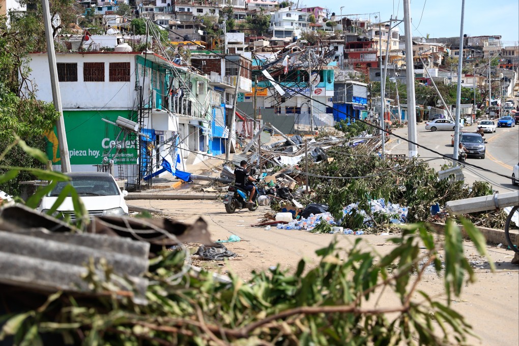 An area affected by Hurricane Otis in Acapulco, Guerrero, Mexico on Saturday. Photo: EPA-EFE