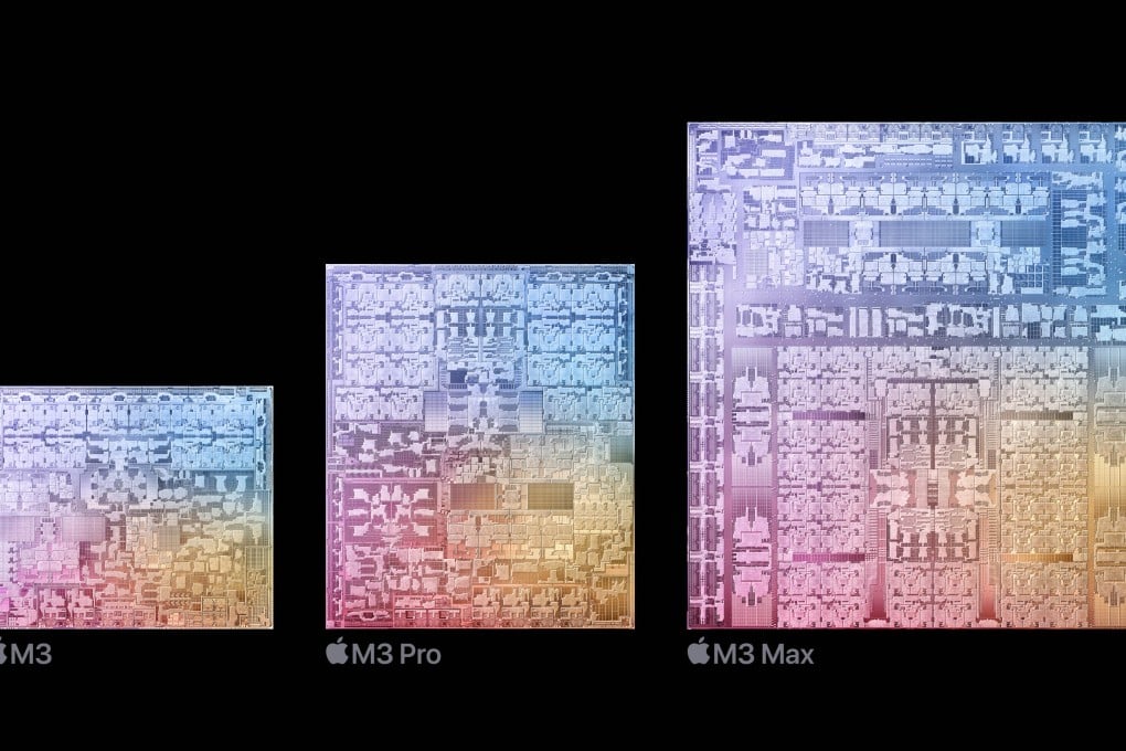 Apple says its M3 family of chips is built using the industry-leading 3-nanometer process technology. Photo: Handout