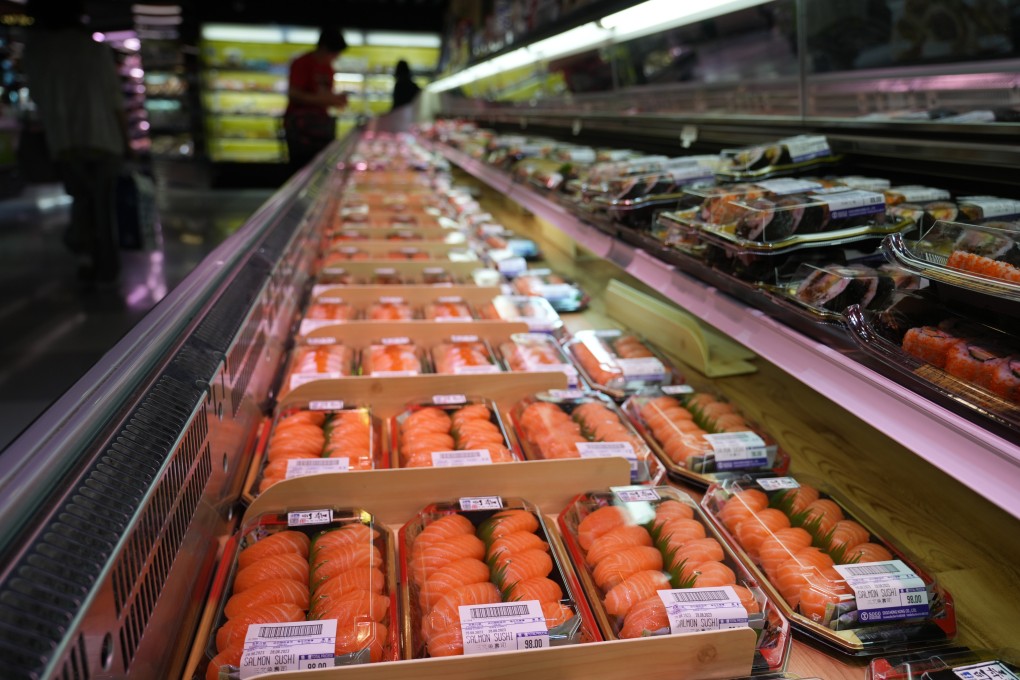 Sushi for sale in a supermarket at Causeway Bay. Hong Kong banned the import of fresh, frozen, chilled, dried or processed seafood, sea salt and seaweed from 10 prefectures on August 24. Photo: Sam Tsang
