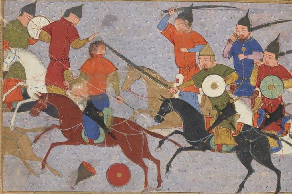 A battle between the Mongol invaders and Jurchen defenders of China’s Jin dynasty in 1211, as depicted in a miniature from the 15th century Jami’ al-tawarikh (Universal History). Photo: Getty Images)