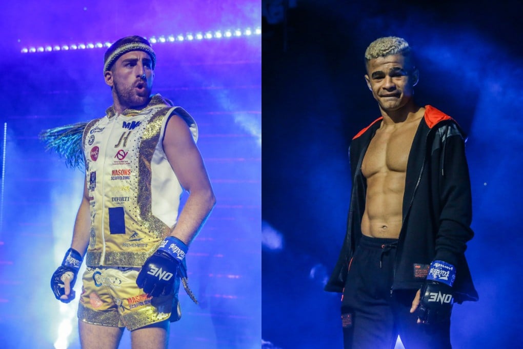 Jonathan Haggerty (left) and Fabricio Andrade will fight for the ONE bantamweight kickboxing title on Saturday in Bangkok. Photos: ONE Championship