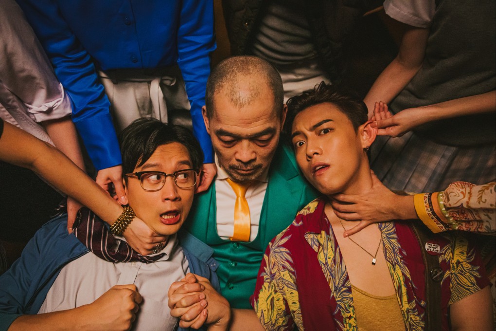 (From left) Ling Man-lung, Eric Kot and Michael Cheung in a still from “One Night at School” (category IIB; Cantonese), directed by Sunny Lau.