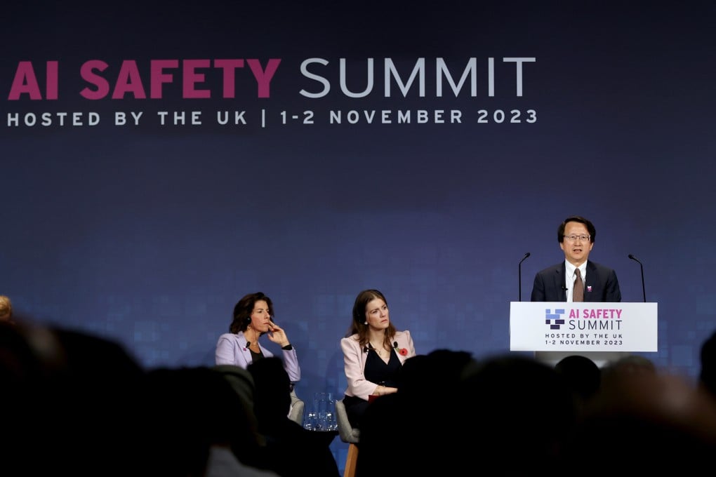 Wu Zhaohui, China’s Vice-Minister of Science and Technology, addresses the AI Safety Summit in the UK on November 1, 2023.
Photo: Xinhua