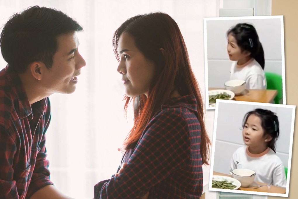 A little girl in China who told off her father for coming home from work in a bad mood and shouting at her mother has won many admirers on mainland social media. Photo: SCMP composite/Shutterstock/Douyin